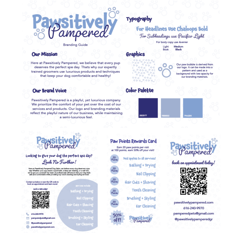 Pawsitively Pampered Branding